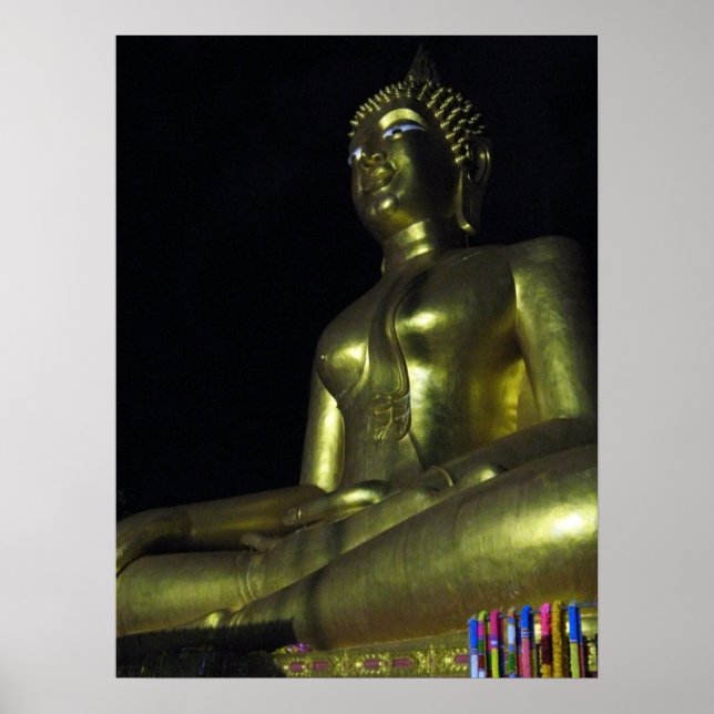 Poster Buda Dourado à Noite (Frente)