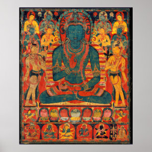 Poster Buda Transcendente do Século 13 com Bodhisattvas