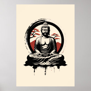 Poster Buda Zen Japonês