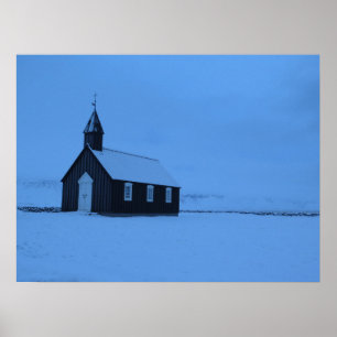 Poster Búðakirkja Islândia