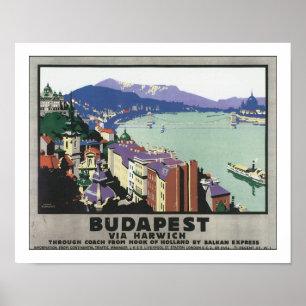 Póster Budapest através de Harwich