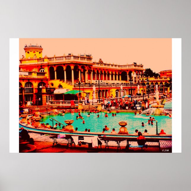 Póster Budapest Baths (Frente)