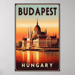 Poster Budapest by Night - A Viagens vintage