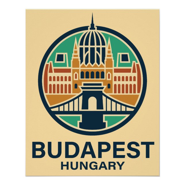 Póster Budapest Hungary Europe (Frente)