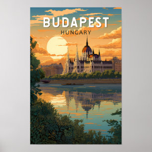 Poster Budapest Hungary Viagem Art Vintage