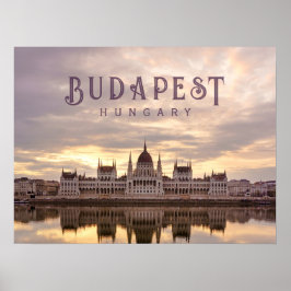 Poster Budapest Hungria paisagem parlamento viagem foto