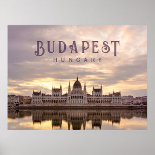 Poster Budapest Hungria paisagem parlamento viagem foto