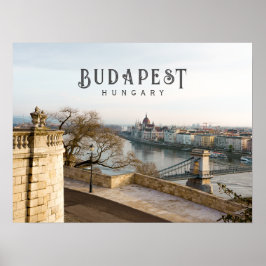 Poster Budapest Hungria paisagem urbana, foto de viagem