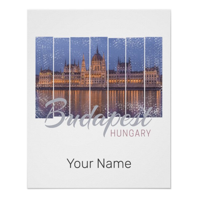 Póster Budapest Parlamento Hungria Vintage Panorama (Frente)