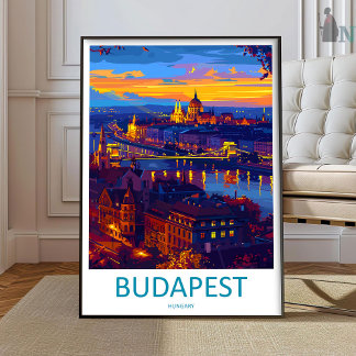 Poster Budapest Travel Print Wall Art Budapest Wall Hangi