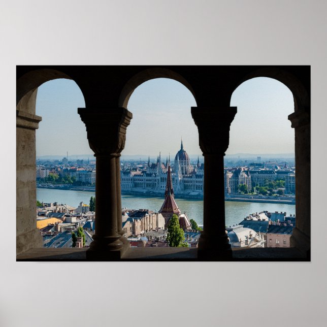 Poster Budapeste e parlamento húngaro (Frente)