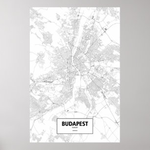 Poster Budapeste, Hungria (preto no branco)