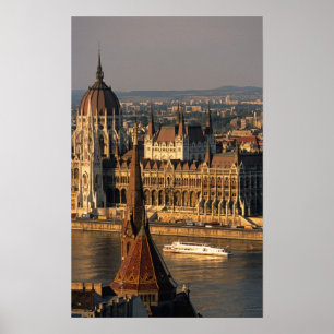 Poster Budapeste, Hungria, Rio Danúbio, Parlamento