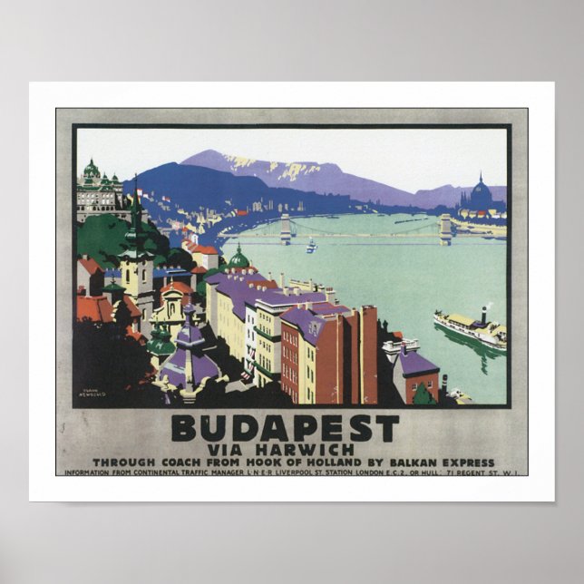 Póster Budapeste via Harwich (Frente)