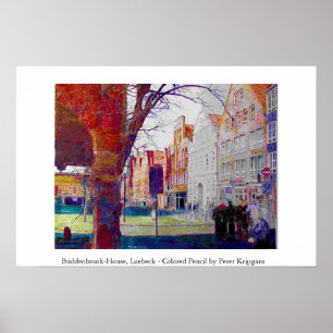 Poster Buddenbrook-House, Luebeck, Alemanha do norte