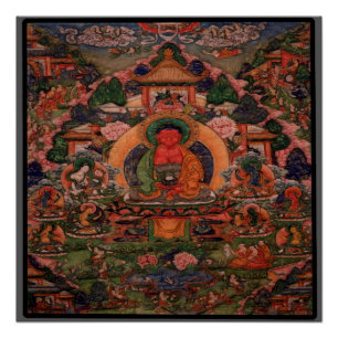 Póster Buddha Amitabha em sua terra pura de Suvakti