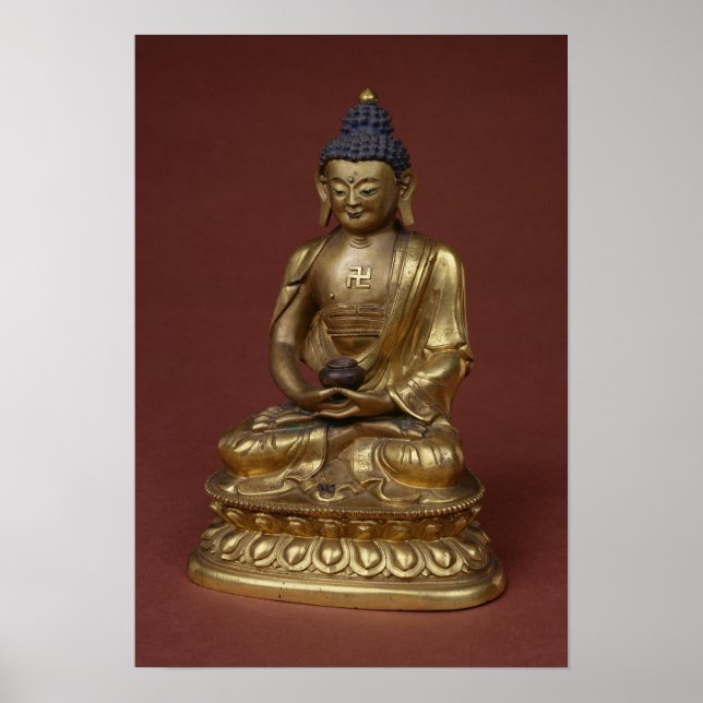 Póster Buddha Amitayus sentado em meditação (Frente)
