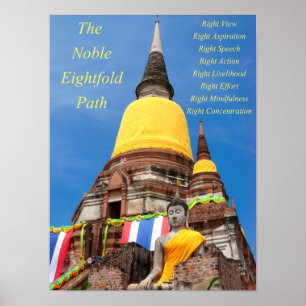Póster Buddha e o trajeto óctuplo nobre