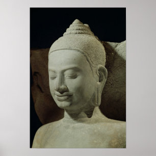 Póster Buddha na meditação no rei do Naga,