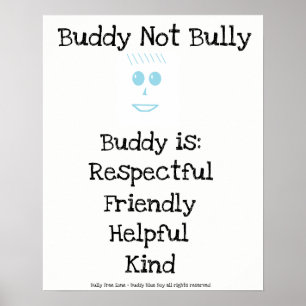 Póster Buddy Not Bully Blue Boy