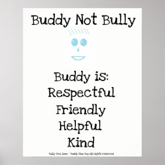 Póster Buddy Not Bully Blue Boy