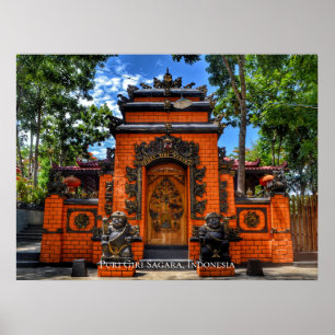 Poster Budismo do templo Gate Indonésia Destino do Viagem