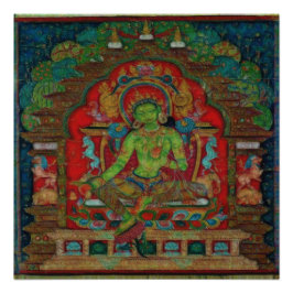 Póster Budismo Tibetano Green Tara