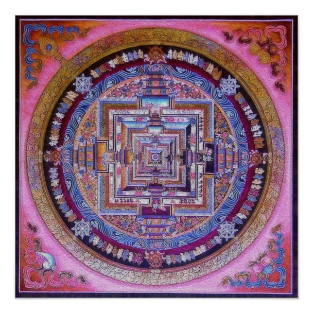 Póster Budismo tibetano Kalachakra Sera - Mandala (Frente)