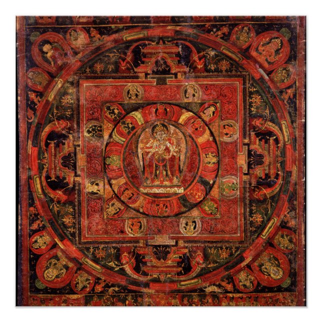 Póster Budismo tibetano Mandala de Amogapasha (Frente)