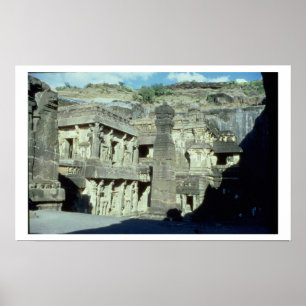Poster Budista, Jainist e cavernas Hindu em Ellora, 600-1