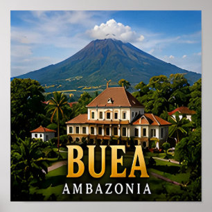 Poster Buéa Monte Camarões e Terras Altas Tropicais