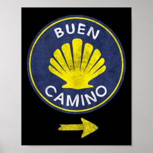 Poster Buen Camino Shell El Camino De Santiago De Compost
