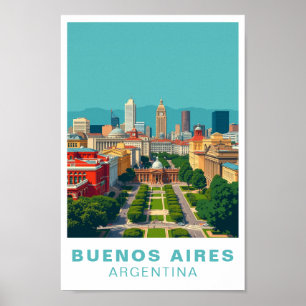Poster Buenos Aires Argentina Arte de Viagem Vintage