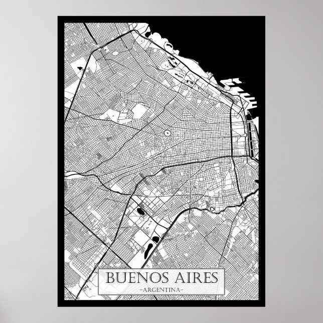 Poster Buenos Aires Argentina Map (Frente)