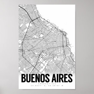 Poster Buenos Aires Argentina Minimalist Map Art