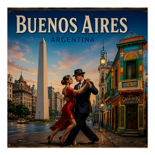 Póster 🧲 Buenos Aires Argentina Viagem Lembrança Para Vi