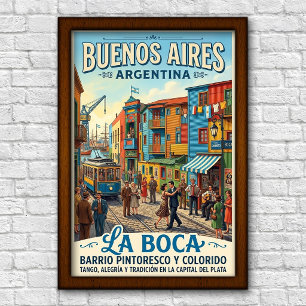 Poster Buenos Aires, Argentina Viagens anos 60 retrô