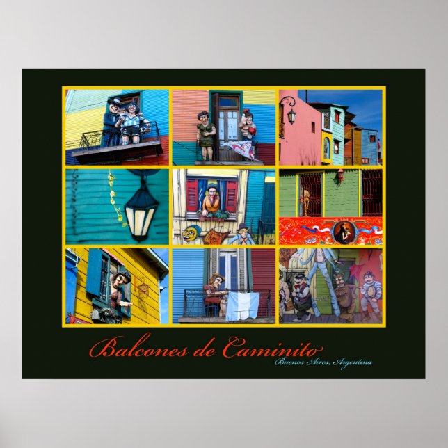 Póster Buenos Aires Caminito Balconies (Frente)