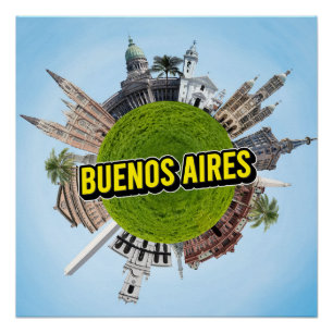 Póster Buenos Aires planeta minúsculo marco arquiteto