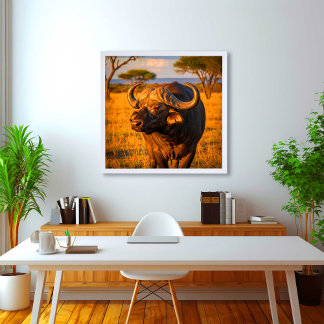 Poster Búfalo Africano