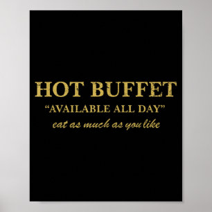 Poster Bufê Quente Divertido Disponível o Dia Todo Coma Q