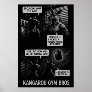 Poster Buff Kangaroo Gym Bros Comic