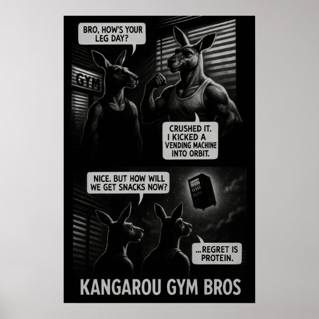 Poster Buff Kangaroo Gym Bros Comic (Frente)