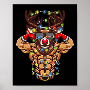 Poster Buff Papais noeis Reindeer Bodybuilding Christmas 