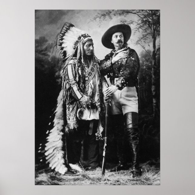 Poster Buffalo Bill Cody & Sitting Bull - Circa 1885 (Frente)