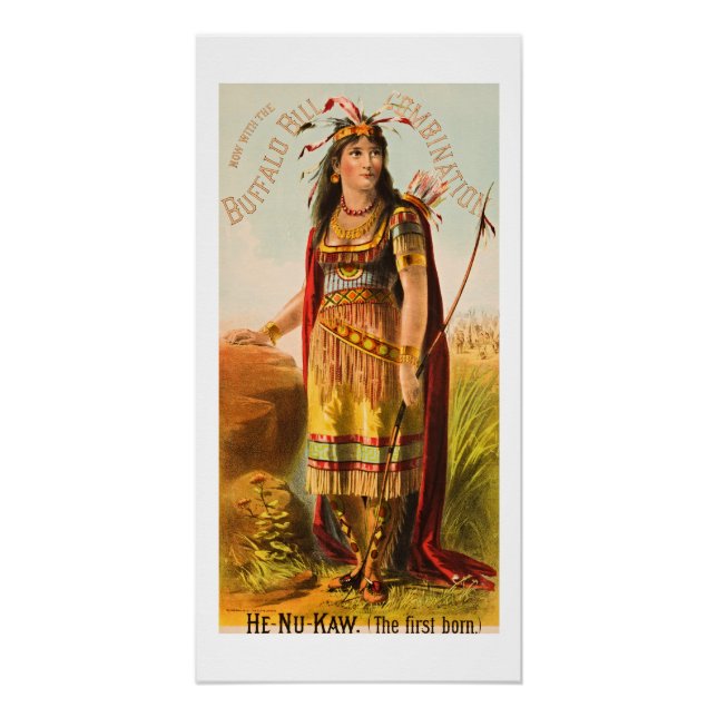 Póster Buffalo Bill Handsomest Indian Maiden 1880 (Frente)
