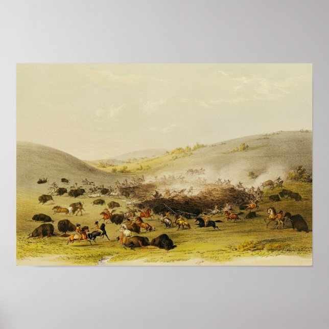Póster Buffalo Hunt, Surround, c.1832 (Frente)