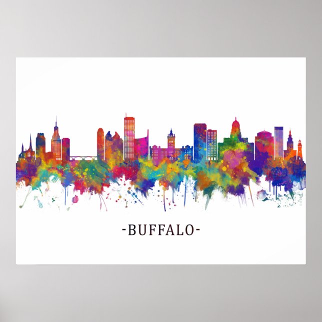 Poster Buffalo New York Skyline (Frente)