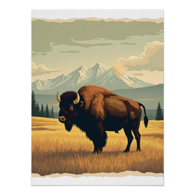 Póster Buffalo on the plain poster (Frente)