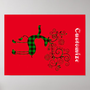 Poster Buffalo Plaid Christmas Deer Thunder_Cove